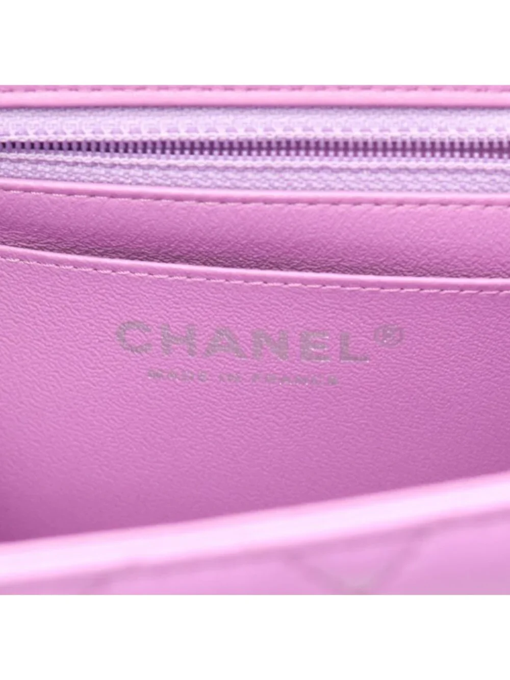 Chanel Shoulder Bag Mini Quilted Purple Lambskin Chain